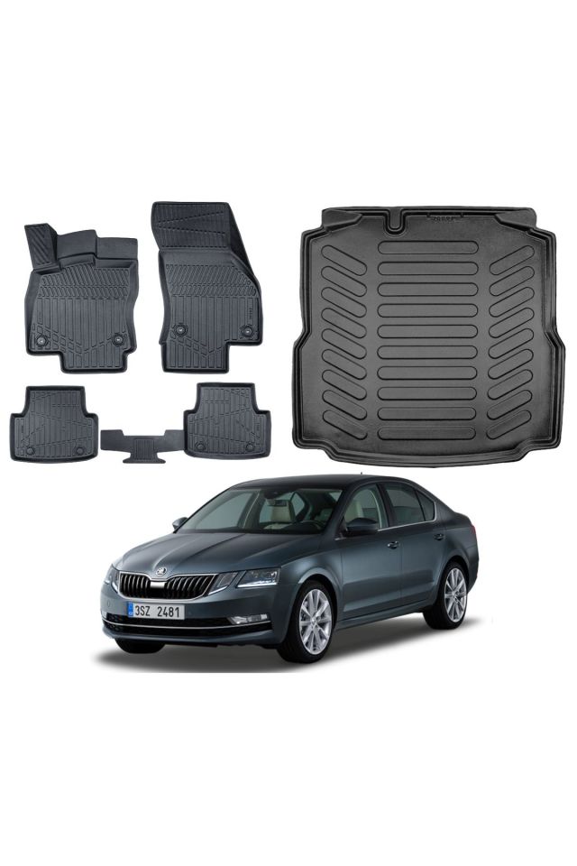 Skoda Octavia 2019 Model Bagaj Havuzu Paspas Takımı Maxi Eva Serisi