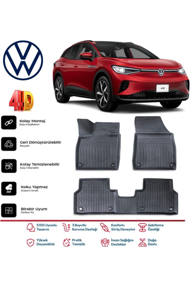 Volkswagen ID4 2024 Model 4D Havuzlu Paspas