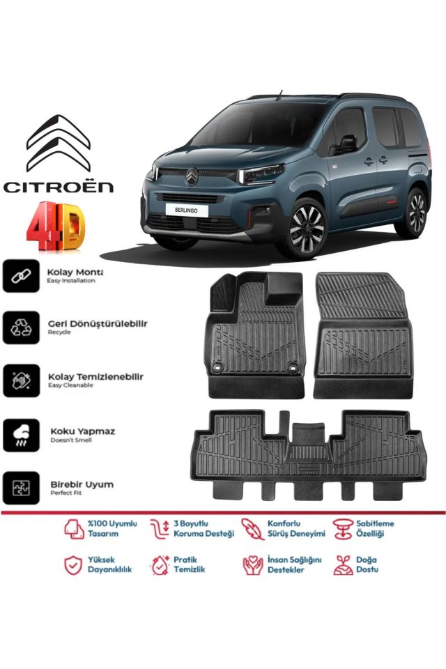 Citroen Berlingo 2022 Model 4D Havuzlu Paspas