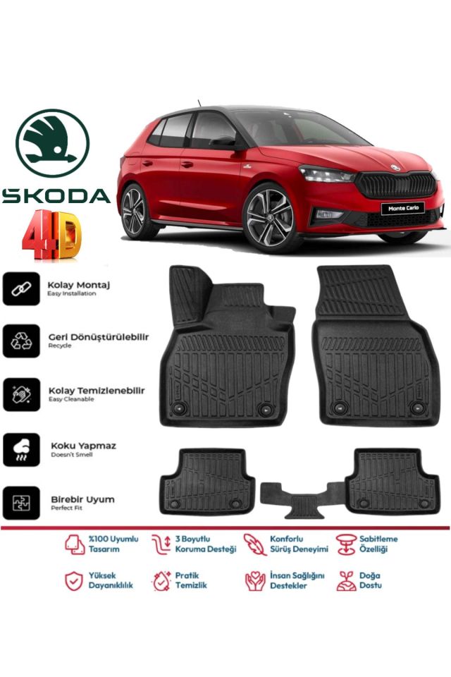 Skoda Fabia 2024 Model 4D Havuzlu Paspas