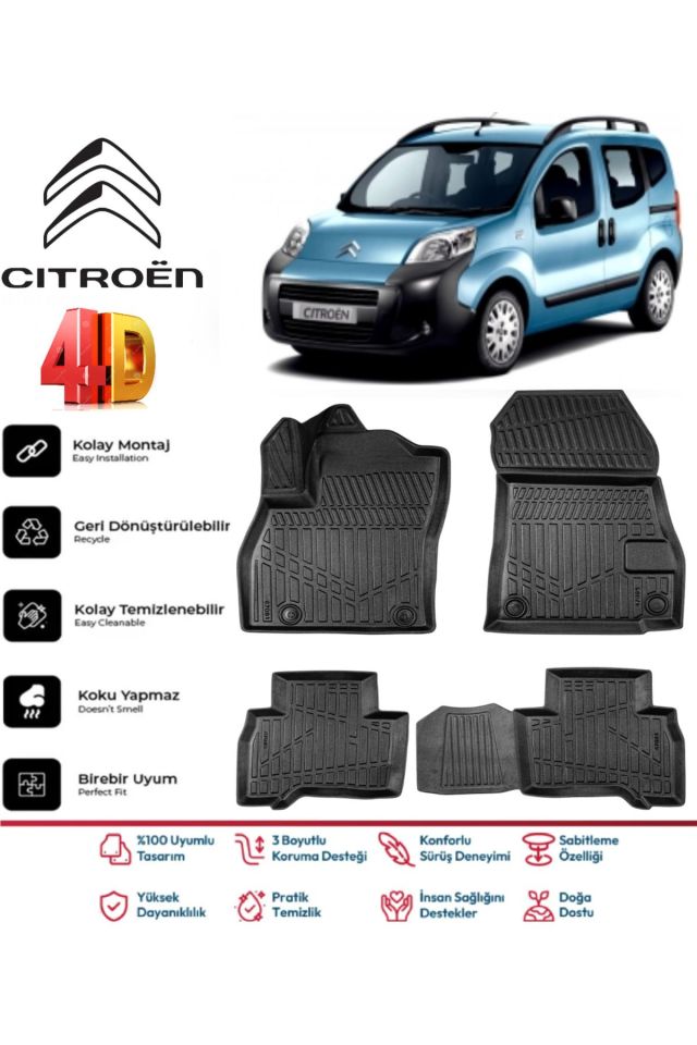 Citroen Nemo 2009 Model 4D Havuzlu Paspas