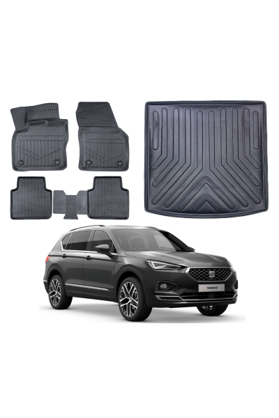 Seat Tarraco 2018 Sonrası Bagaj Havuzu+3D Araca Özel Paspas Takımı