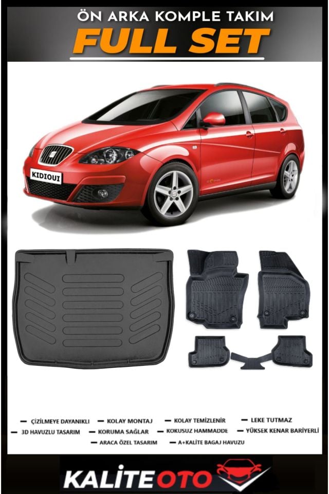 Seat Altea Bagaj Havuzu+4.5D Havuzlu Paspas Seti 2014 Model