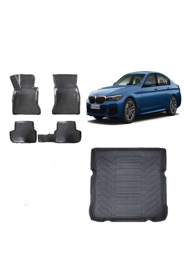 Bmw 5 Serisi G30 2020 Model 3D Bagaj Havuzu+3D Havuzlu Araca Özel Paspas Takımı