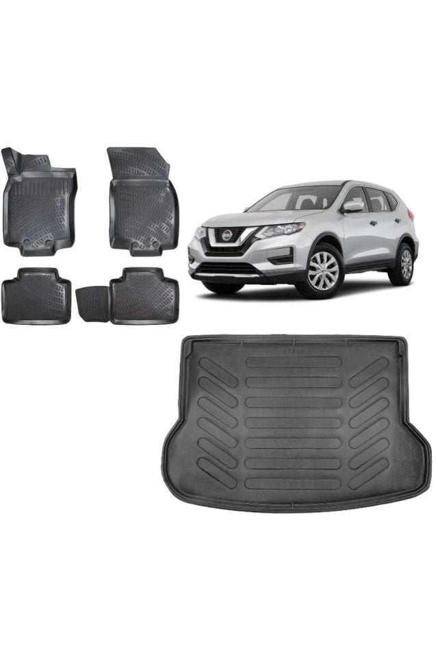 Nissan Xtrail 2018 7 Koltuk Model 3D Bagaj Havuzu+3D Havuzlu Araca Özel Paspas Takımı