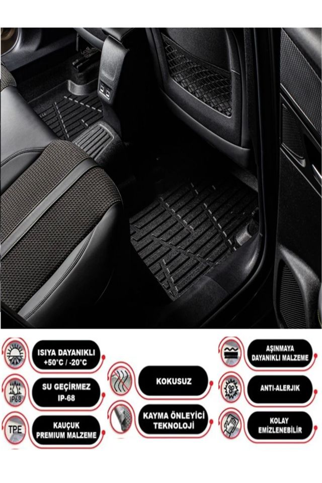 Renault Fluence 2009 Sonrası 4D Araca Özel Havuzlu Kokusuz Paspas Takımıı