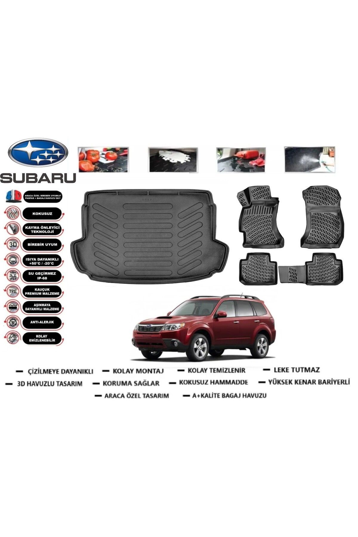 Subaru Forester 2012 Model Bagaj Havuzu Araca Özel Paspas Takımı Prrox