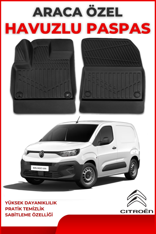 Citroen Berlingo 2019 Sonrası 4D havuzlu Paspas ( 2 parça )