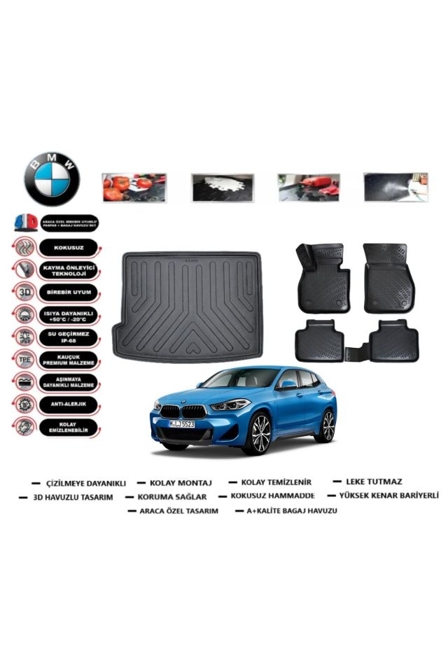 Bmw X2 2020 Model Bagaj Havuzu Araca Özel Paspas Takımı Flex