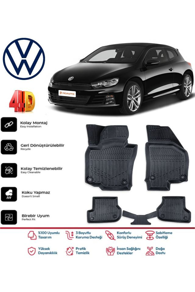 Volkswagen Scirocco 2017 Model 4D Havuzlu Paspas