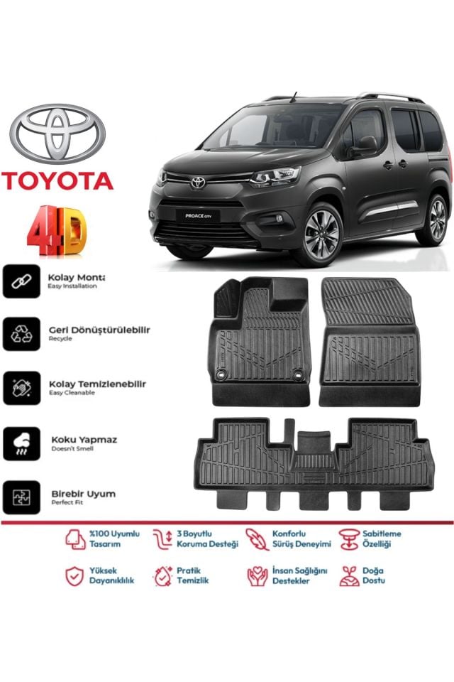 Toyota Proace City 2024 Model 4D Havuzlu Paspas