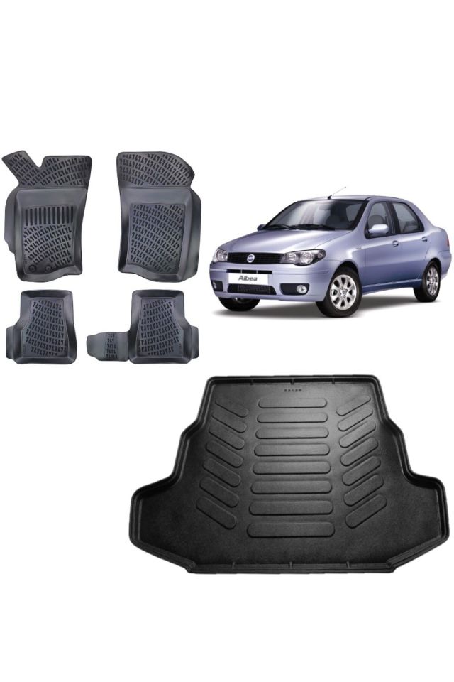 Fiat Albea 2009 Model 3D Bagaj Havuzu+3D Havuzlu Araca Özel Paspas Takımı