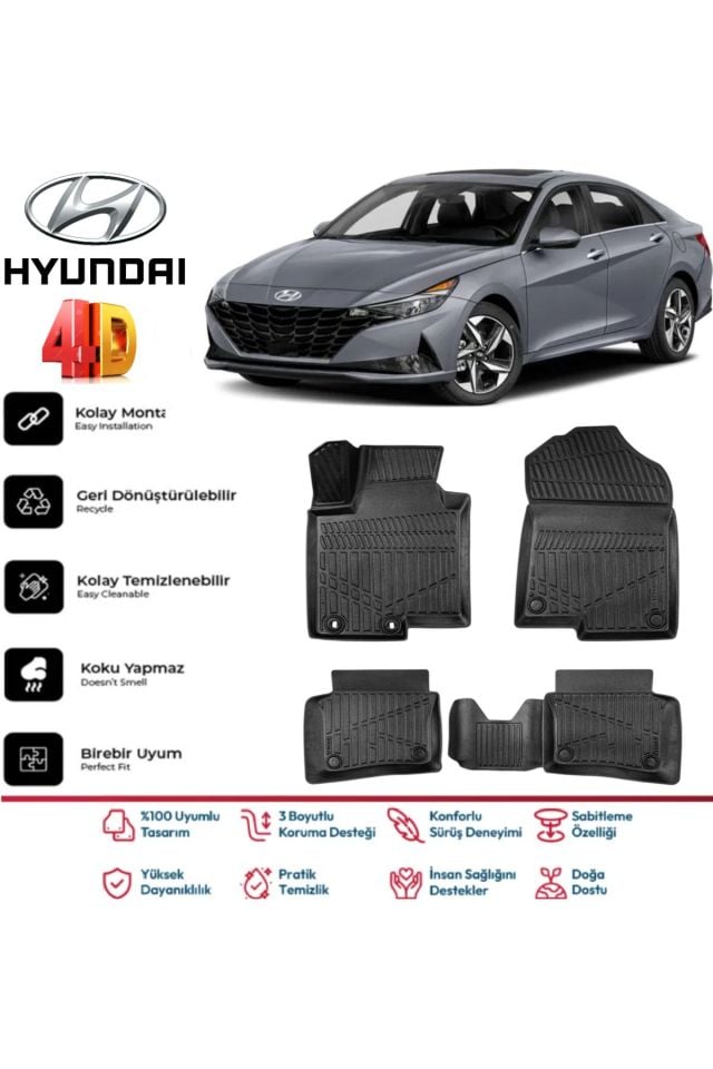 Hyundai Elantra 2025 Model 4D Havuzlu Paspas