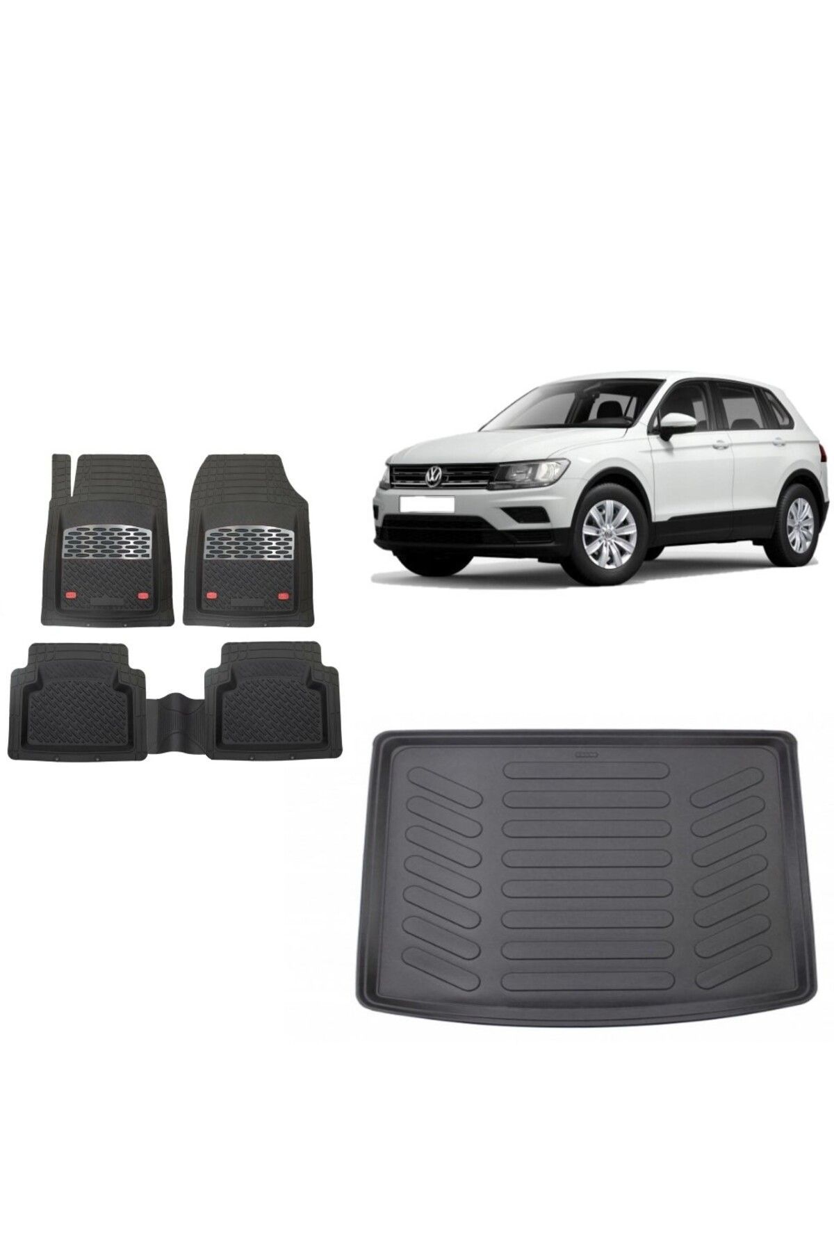 Volkswagen Tiguan 2023 Model Üst Kademe 3D Bagaj Havuzu+3D Havuzlu Safir Gri Kromlu Paspas