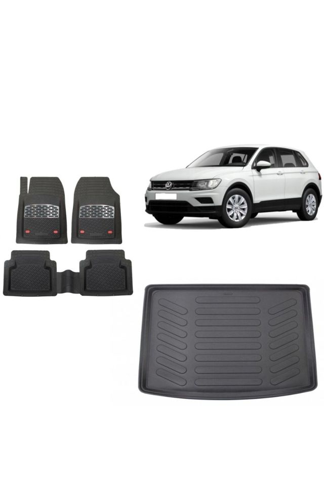 Volkswagen Tiguan 2023 Model Üst Kademe 3D Bagaj Havuzu+3D Havuzlu Safir Gri Kromlu Paspas