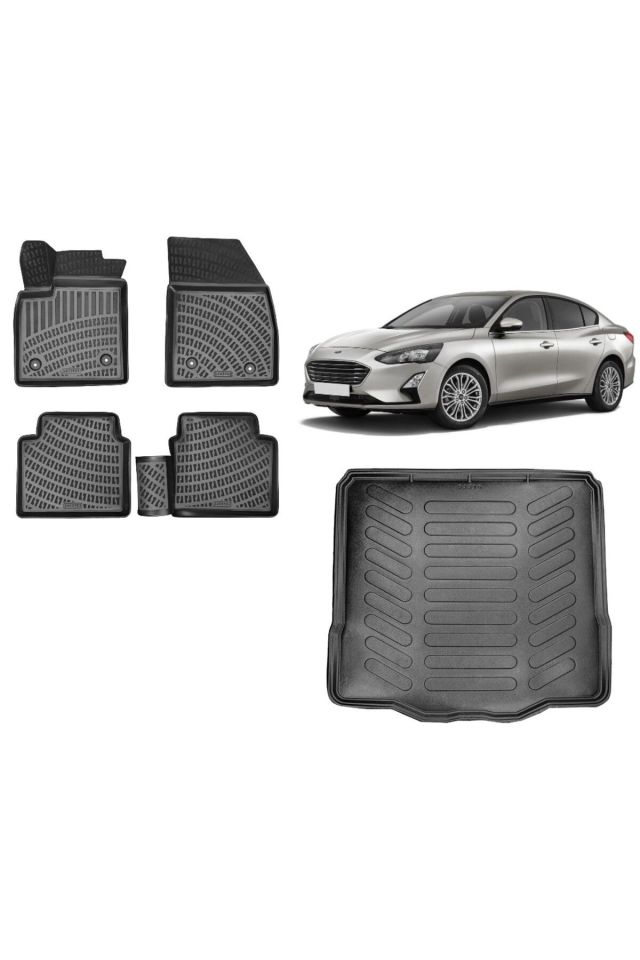 Focus 4 SEDAN 2019 Model 3D TAMİR KİTLİ Bagaj Havuzu+3D Havuzlu Araca Özel Paspas Takımı