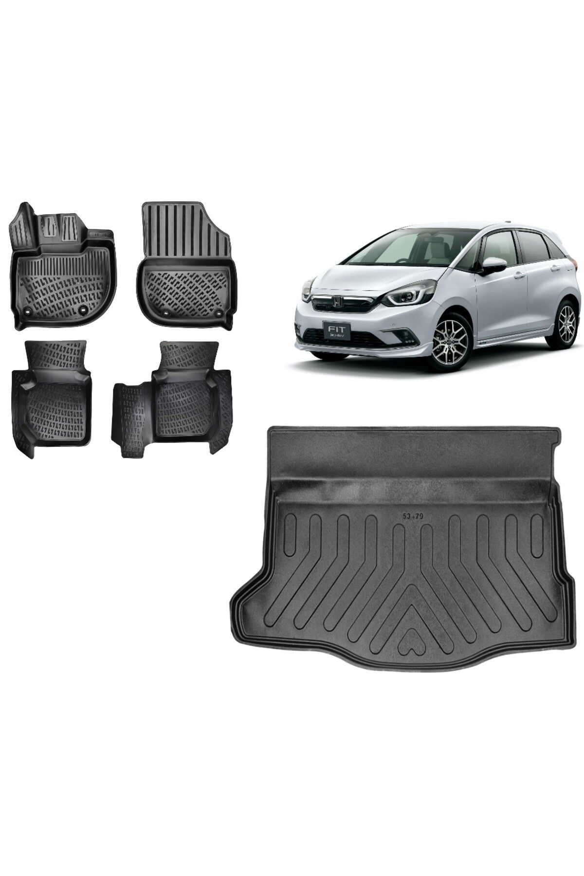 Honda Jazz Executive 2020 Model 3D Bagaj Havuzu+3D Havuzlu Araca Özel Paspas Takımı