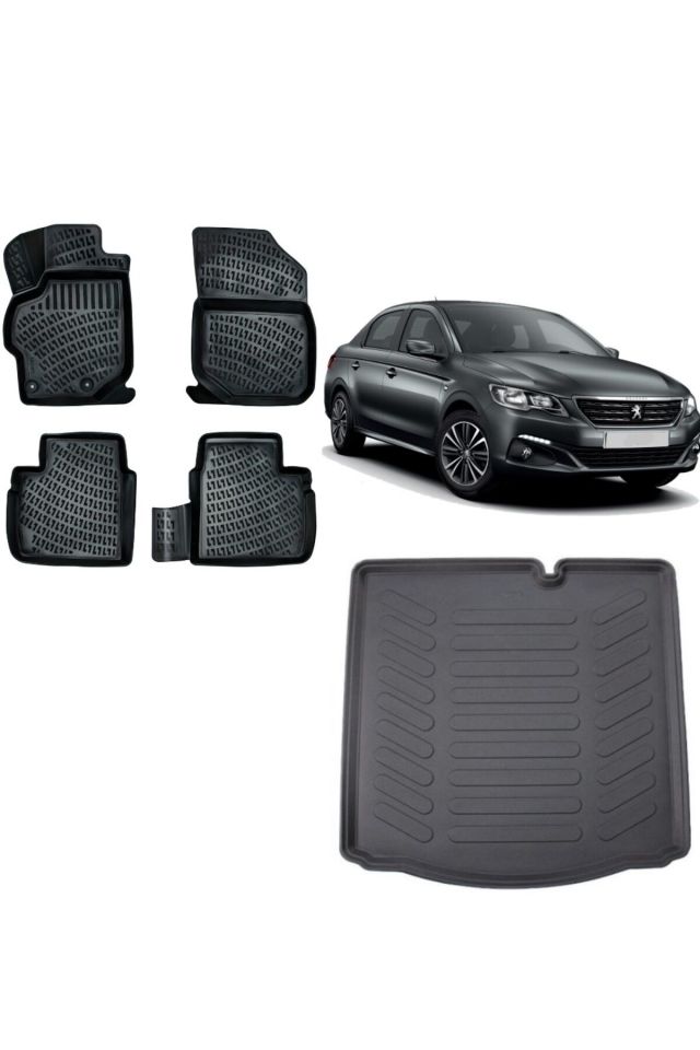 Peugeot 301 2020 Model 3D Bagaj Havuzu+3D Havuzlu Araca Özel Paspas Takımı