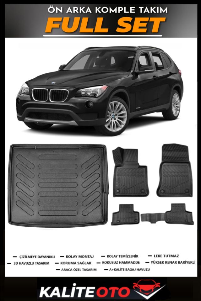 Bmw X1 Bagaj Havuzu+4.5D Havuzlu Paspas Seti 2010 Model