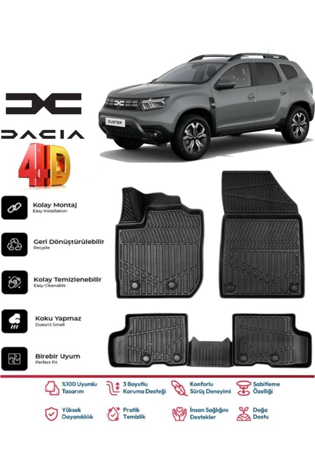 Dacia Duster 4X4 2023 Model 4D Havuzlu Paspas