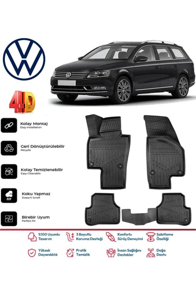 Volkswagen Passat B7 Variant 2013 Model 4D Havuzlu Paspas