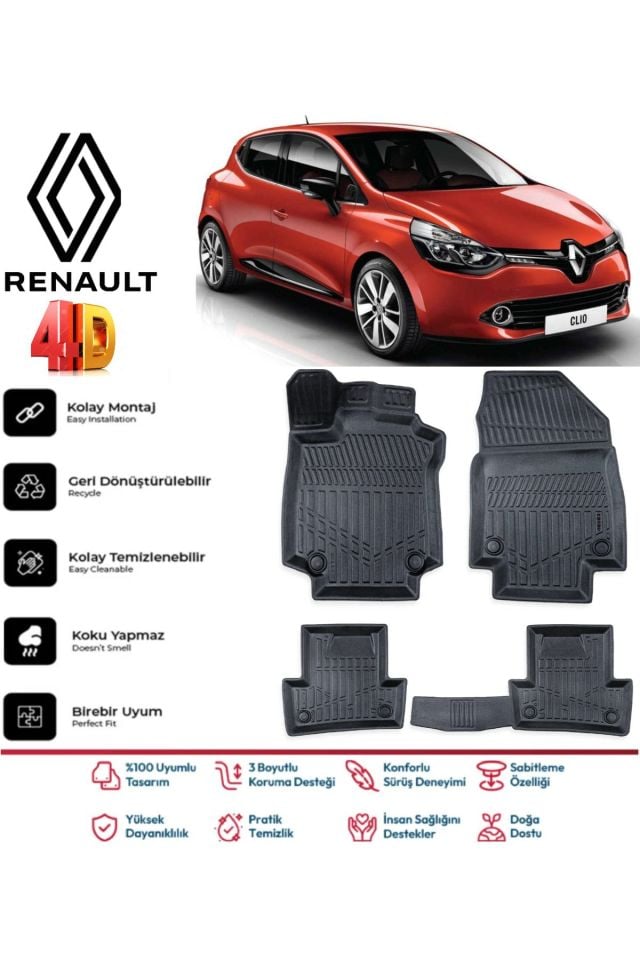 Renault Clio 4 2017 Model 4D Havuzlu Paspas