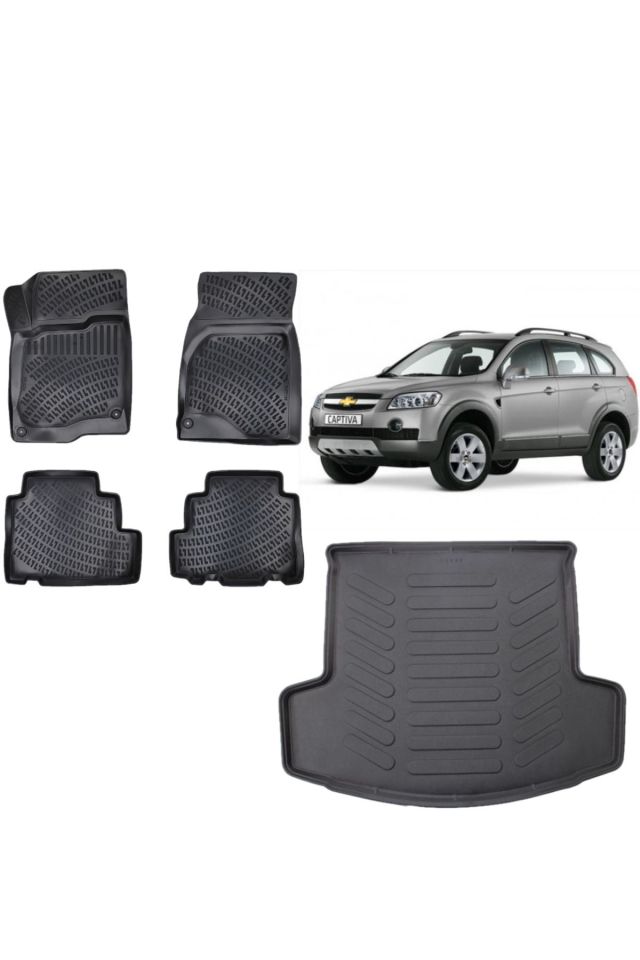 Chevrolet Captiva 2016 Model 3D Bagaj Havuzu+3D Havuzlu Araca Özel Paspas Takımı