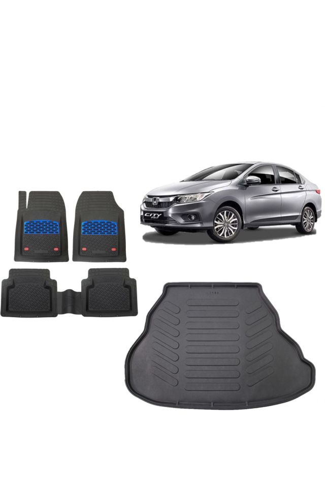 Honda City 2010 Model 3D Bagaj Havuzu+3D Havuzlu Safir Mavi Kromlu Paspas