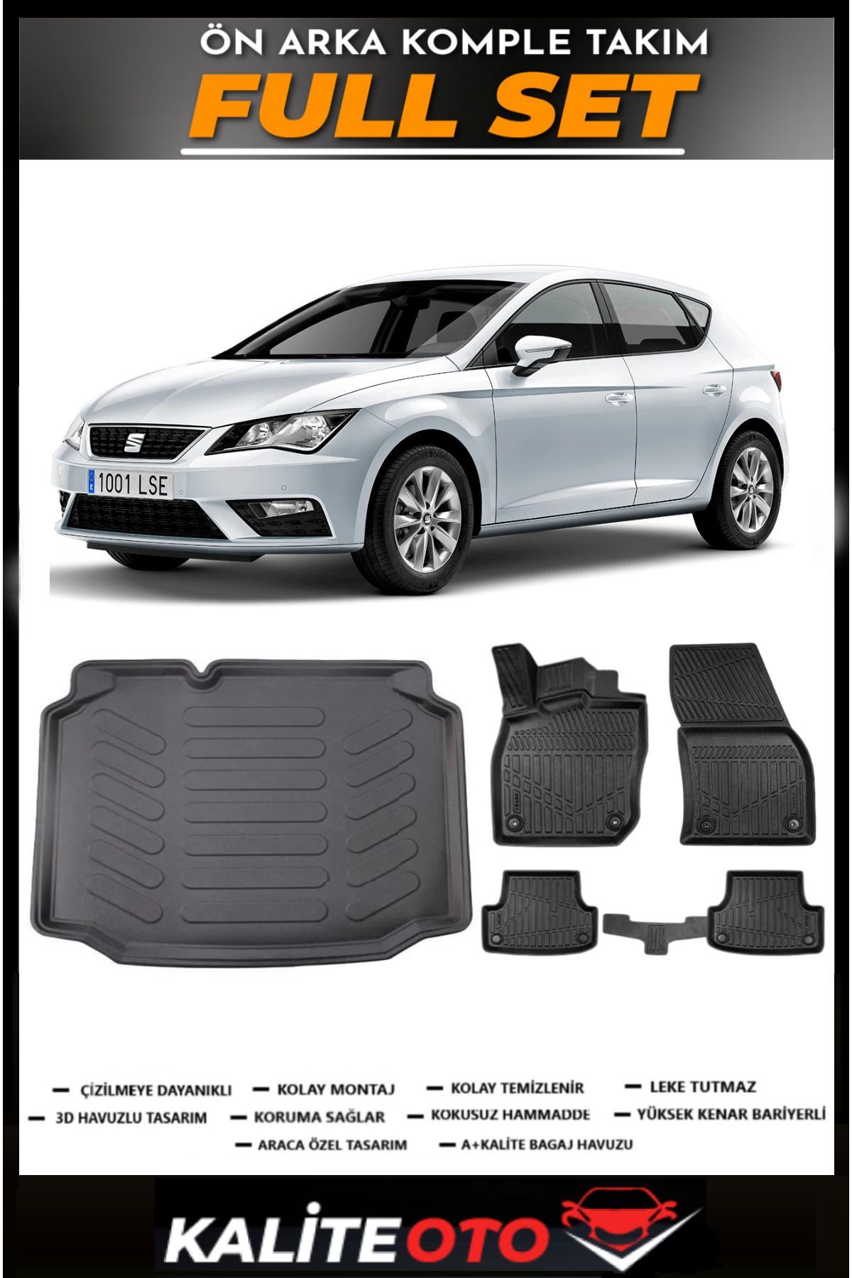 Seat Leon Bagaj Havuzu+4.5D Havuzlu Paspas Seti 2012 Model