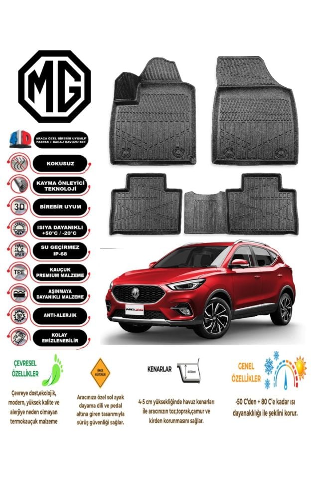 MG ZS Benzinli 2024 Model 4D Araca Özel Havuzlu Paspas Takımı