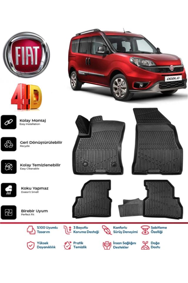 Fiat Doblo 2012 Model 4D Havuzlu Paspas