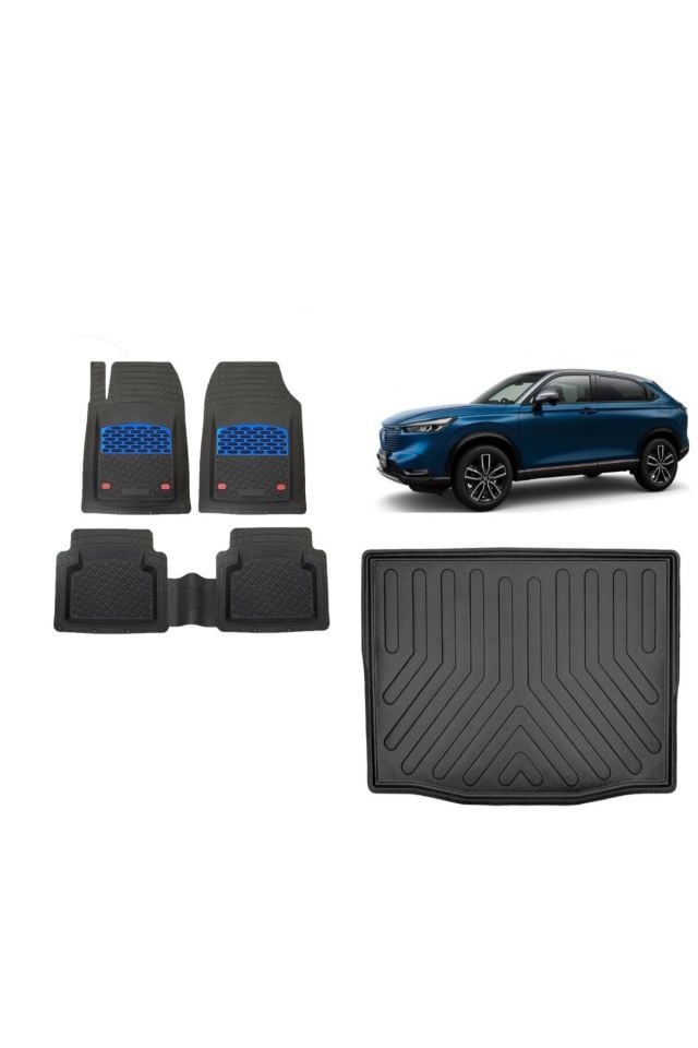 Honda HR-V 2024 Model 3D Bagaj Havuzu+3D Havuzlu Safir Mavi Kromlu Paspas