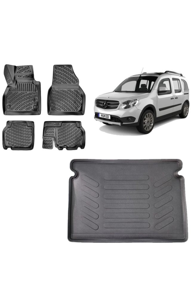 Mercedes Citan 2012 Model 3D Bagaj Havuzu+3D Havuzlu Araca Özel Paspas Takımı