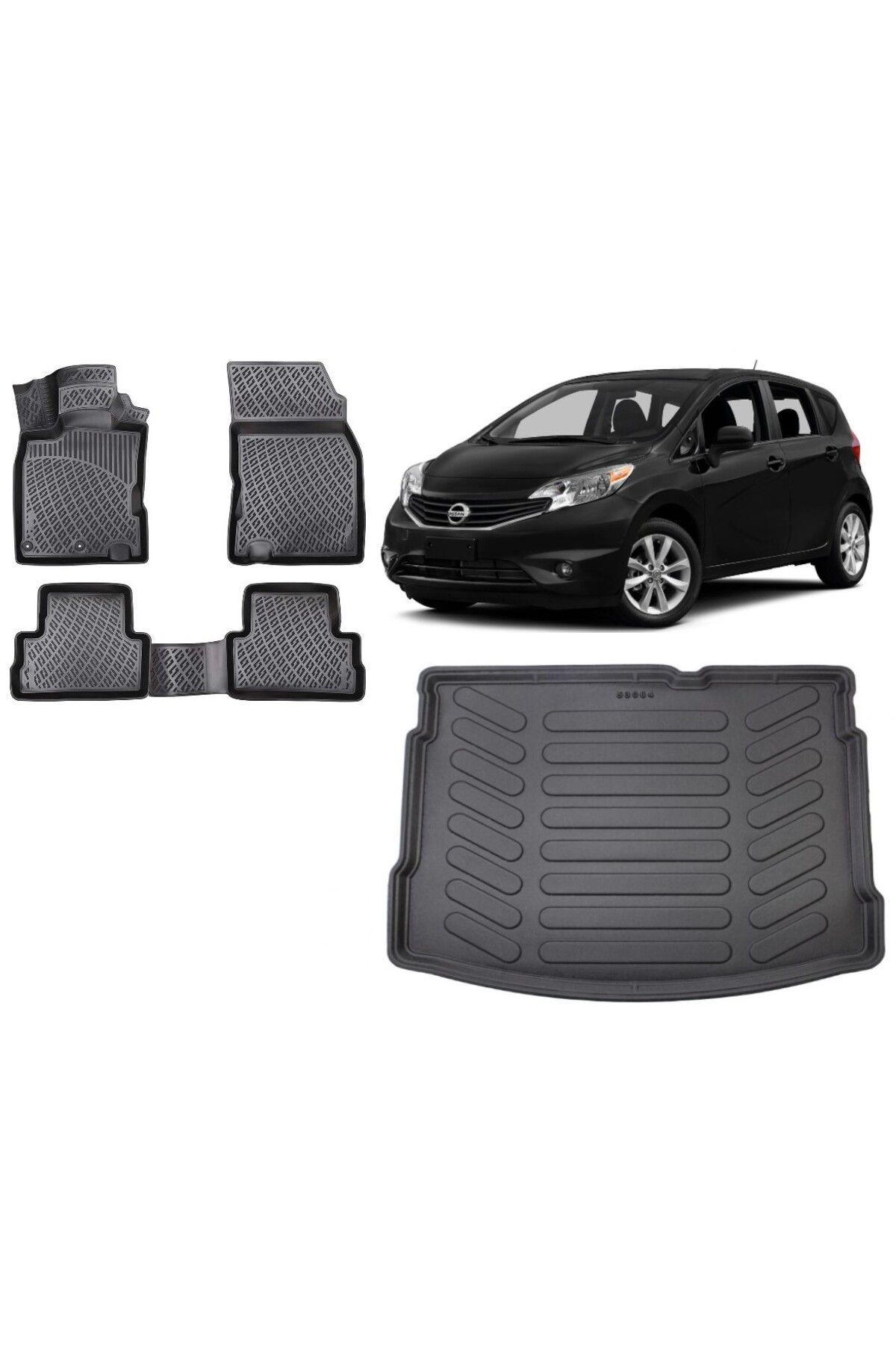 Nissan Note 2017 Model 3D Bagaj Havuzu+3D Havuzlu Araca Özel Paspas Takımı