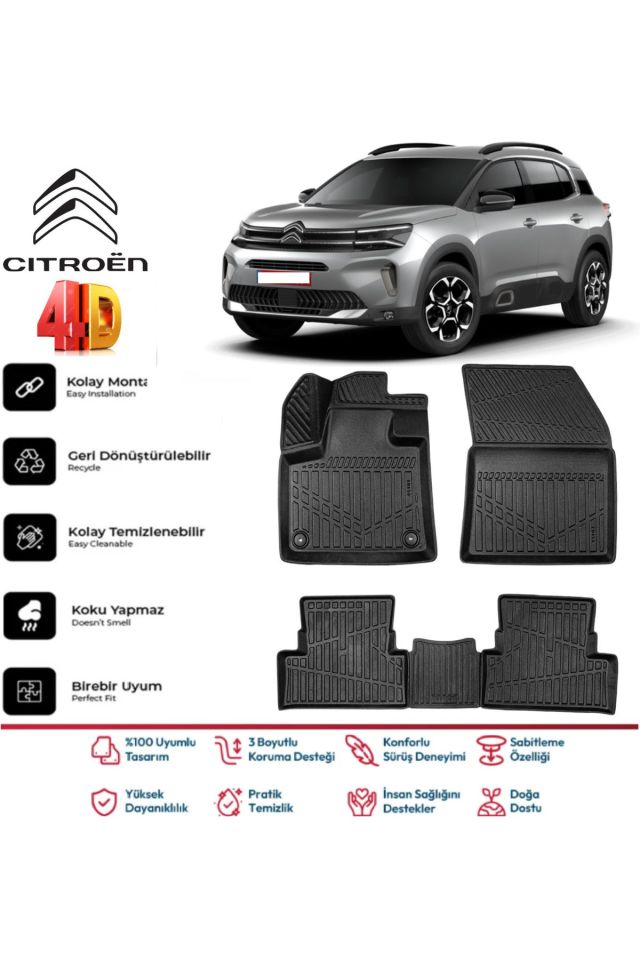 Citroen C5 Aircross 2022 Model 4D Havuzlu Paspas