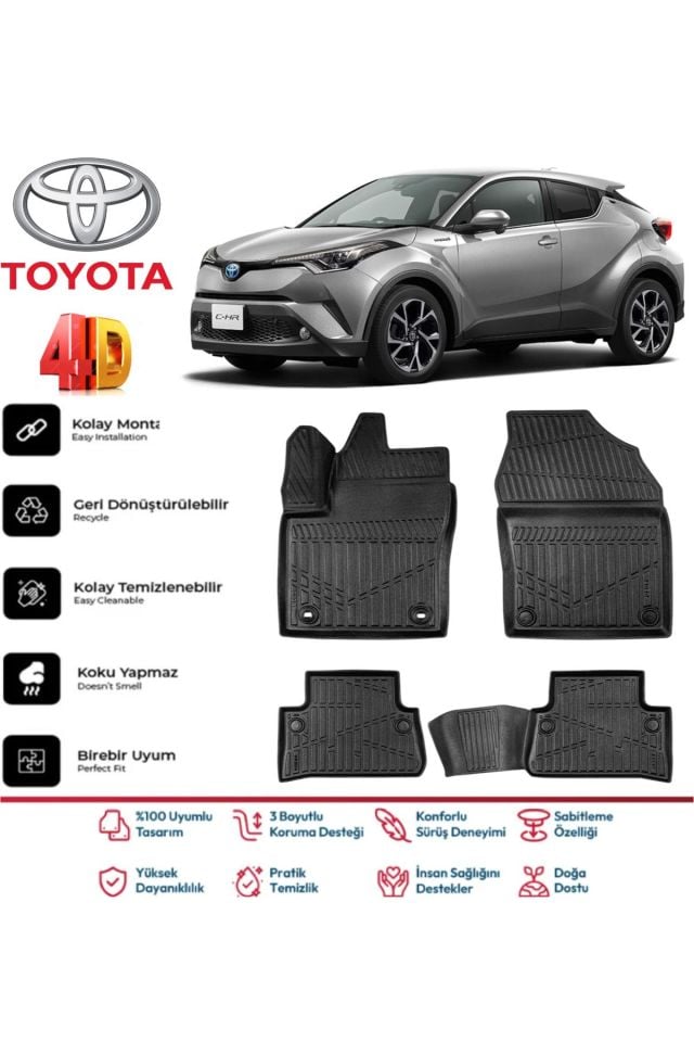 Toyota C-HR 2023 Model 4D Havuzlu Paspas