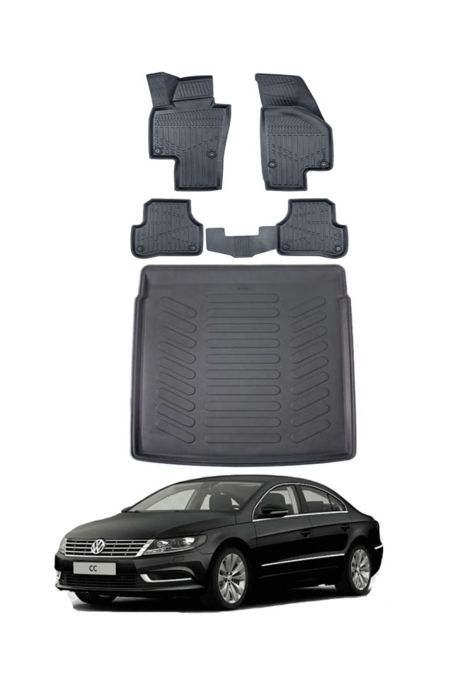 Volkswagen Passat CC 2013 Model Bagaj Havuzu Araca Özel Siyah Paspas Takımı