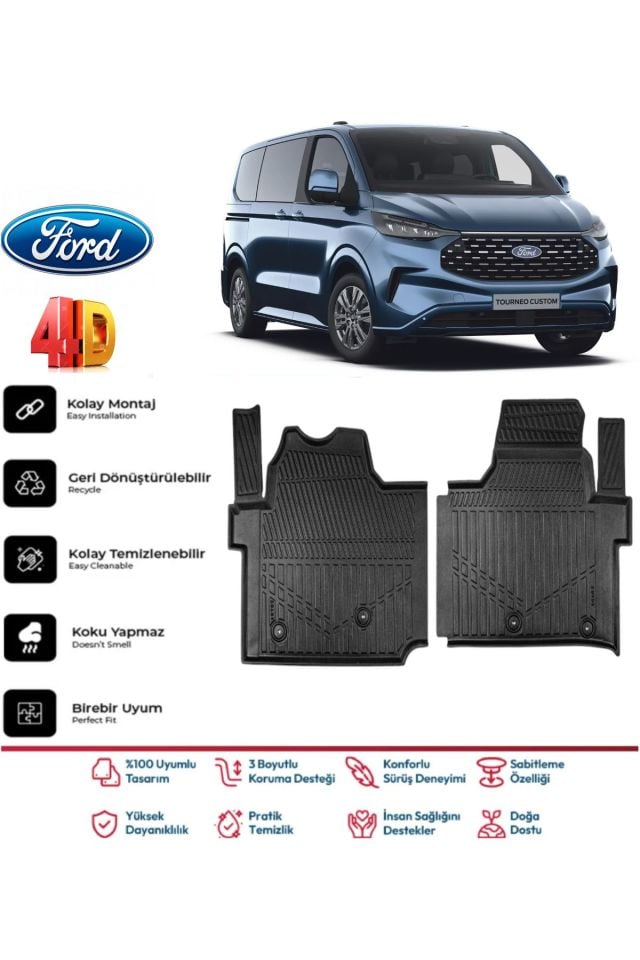 Ford Tourneo Custom 2025 Model 4D Havuzlu Paspas