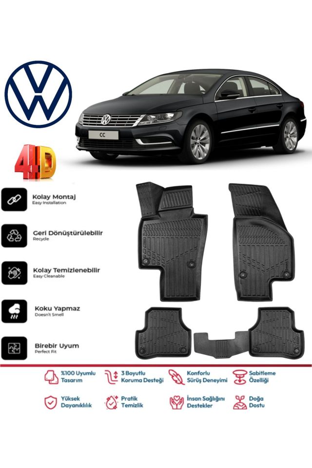 Volkswagen Passat Cc 2014 Model 4D Havuzlu Paspas