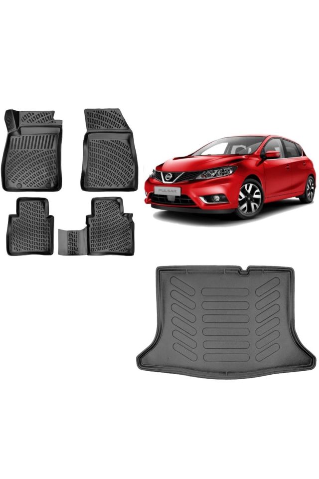 Nissan Pulsar 2016 Model 3D Bagaj Havuzu+3D Havuzlu Araca Özel Paspas Takımı