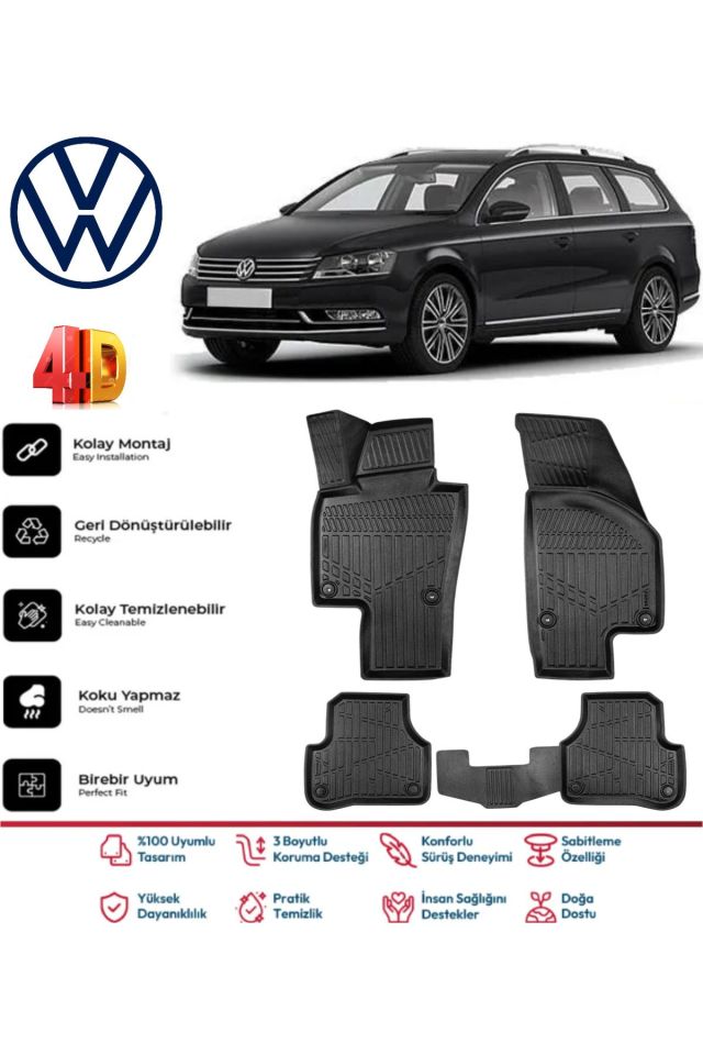 Volkswagen Passat B7 Variant 2011 Model 4D Havuzlu Paspas
