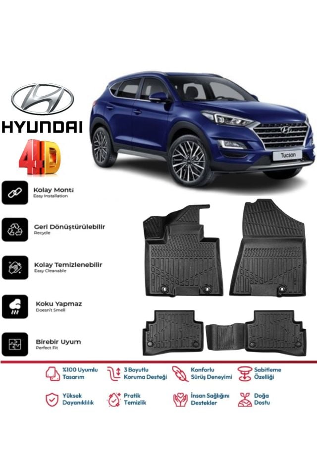 Hyundai Tucson 2015 Model 4D Havuzlu Paspas