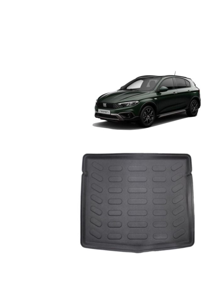 Fiat Egea Cross 2019  Uyumlu Model Stepneli 3D Bagaj Havuzu+3D Havuzlu Ekstra Siyah Paspas
