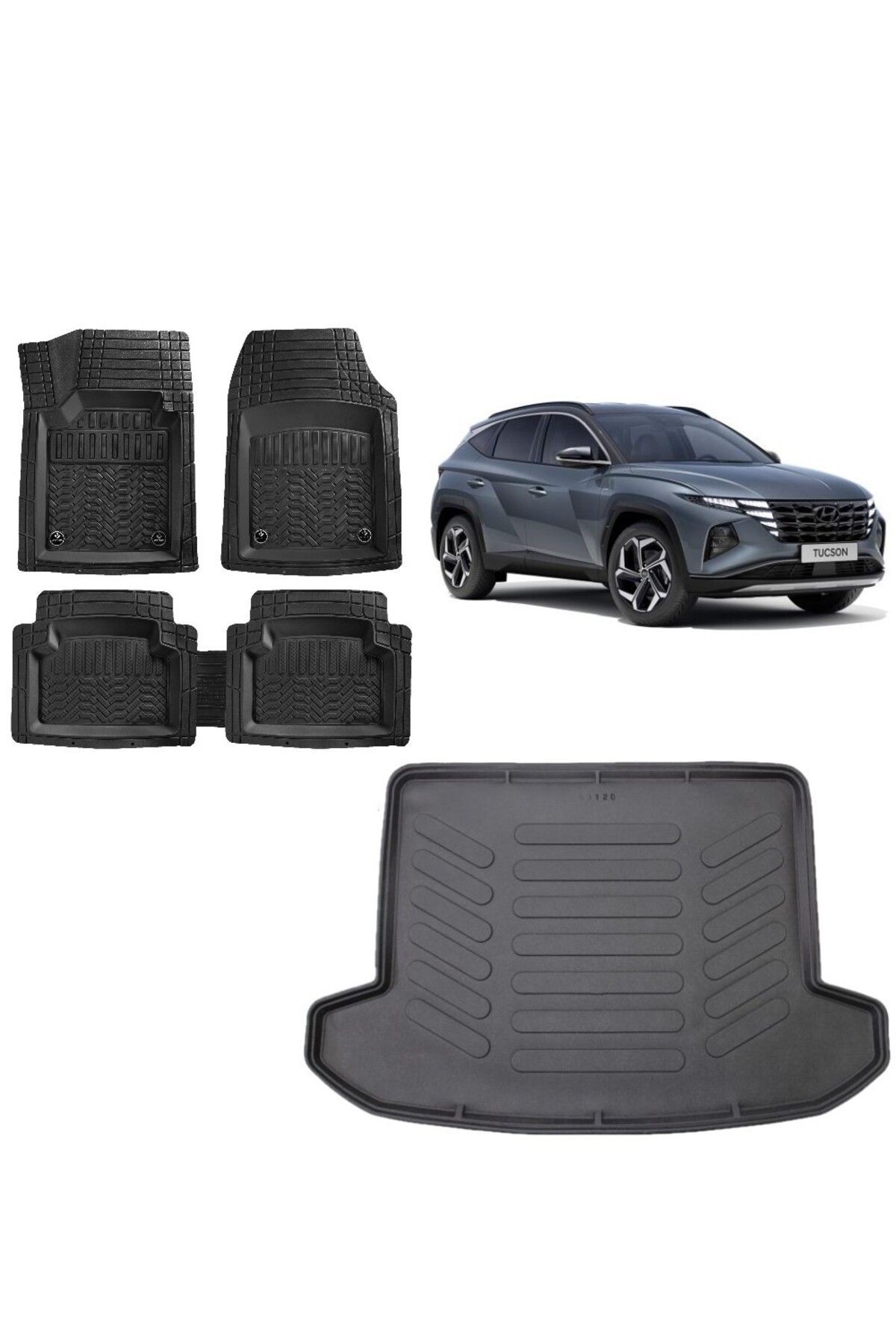 Hyundai Tucson 2024 Model Comfort/Prime/Elite 3D Bagaj+3D Havuzlu Maximum Siyah Paspas