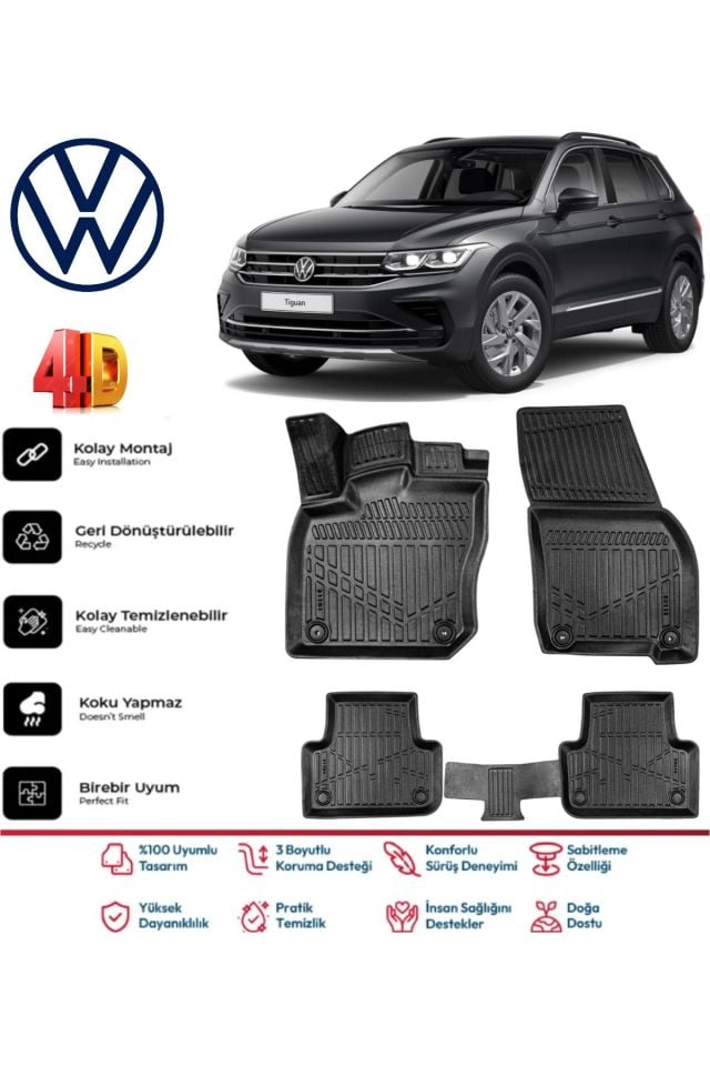 Volkswagen Tiguan 2016 Model 4D Havuzlu Paspas
