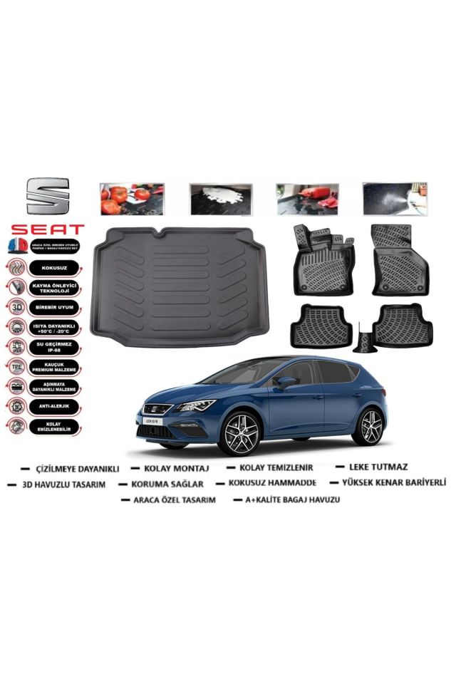 Seat Leon 2015 Model Bagaj Havuzu Araca Özel Paspas Takımı Prrox
